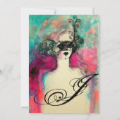 CHARM MONOGRAM , Sweet 16 Masquerade Party Einladung (Rückseite)