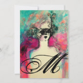 CHARM MONOGRAM , Sweet 16 Masquerade Party Einladung (Rückseite)