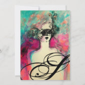 CHARM MONOGRAM , Sweet 16 Masquerade Party Einladung (Rückseite)