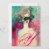 CHARM MONOGRAM , Sweet 16 Masquerade Party Einladung (Rückseite)