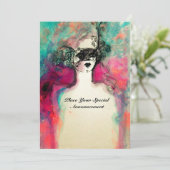 CHARM MONOGRAM , Sweet 16 Masquerade Party Einladung (Stehend Vorderseite)