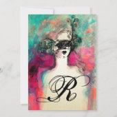 CHARM MONOGRAM , Sweet 16 Masquerade Party Einladung (Rückseite)