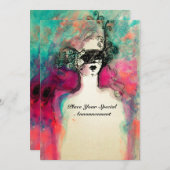 CHARM MONOGRAM , Sweet 16 Masquerade Party Einladung (Vorne/Hinten)