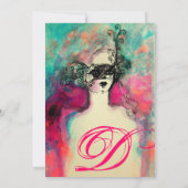 CHARM MONOGRAM , Sweet 16 Masquerade Party Einladung (Rückseite)