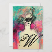 CHARM MONOGRAM , Sweet 16 Masquerade Party Einladung (Rückseite)