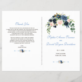 Charm Navy Blue Blush Blume Bloom Programm Flyer