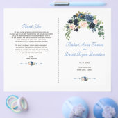 Charm Navy Blue Blush Blume Bloom Programm Flyer (Einzeln)