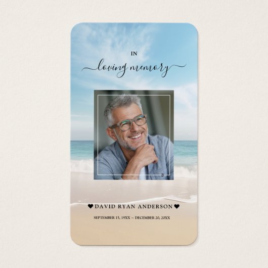 Charm Ocean Beach View Foto Beerdigung Gebet (Vorderseite)