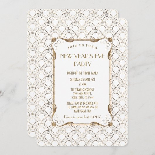 Charm Old Hollywood Great Gatsby New Year Party Einladung (Vorne/Hinten)