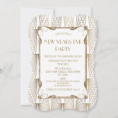 Charm Old Hollywood White Great Gatsby New Year Einladung (Vorderseite)