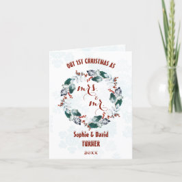 Charm Our First Christmas Winter Kranz Feiertagskarte