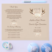 Charm Pampas Grass Floral Antlers Wedding Programm Flyer (Einzeln)