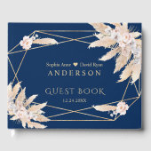 Charm Pampas Grass Weiße Orchideen Blume Hochzeit Gästebuch (Vorderseite)