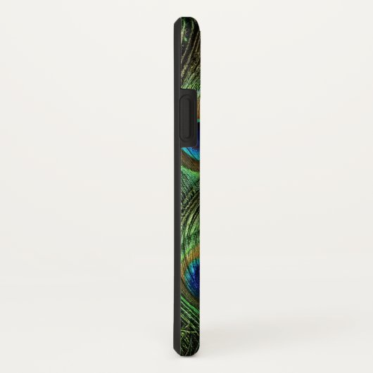 Charm Peacock Feathers Golden Custom Monogram Case-Mate iPhone Hülle (Hinten/Rechts)