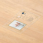 Charm Pink Blue Floral Twins Foto Taufe Acryleinladungen (Ablage )