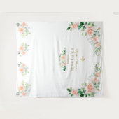 Charm Pink Blume Taufen Foto Stand Prop Wandteppich (Vorderseite (Horizontal))