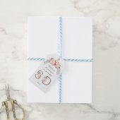 Charm Pink Blush Bloral Monogram Wedding Geschenkanhänger (Mit Garn)