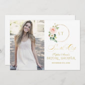 Charm Pink Blush Blume Gold Save The Date (Vorne/Hinten)