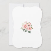 Charm Pink Blush Blume Goldrahmen Hochzeit Einladung (Rückseite)