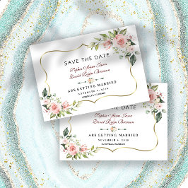 Charm Pink Blush Blume Goldrahmen Hochzeit Save The Date