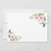 Charm Pink Blush Blume Goldrahmen Hochzeit Save The Date (Rückseite)
