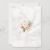Charm Pink Blush Cream Bloral Marmor Gold Taufe Einladung (Rückseite)