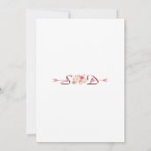 Charm Pink Blush Floral Antler Probe Abendessen Einladung (Rückseite)