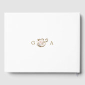 Charm Pink Blush Gold Blume Monogramm Hochzeit Gästebuch (Rückseite)