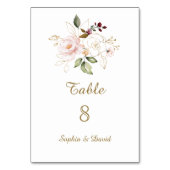 Charm Pink Blush Gold Tischnummer (Rückseite)