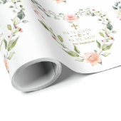 Charm Pink Blush Herz floral er ist Riser Oster Geschenkpapier (Rolleneckpunkt)