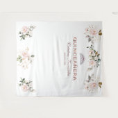 Charm Pink Blush Rose Gold QUINCEAÑERA Prop Wandteppich (Vorderseite (Horizontal))