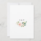 Charm Pink Blush Weiße Blume Goldene Hochzeit Einladung (Rückseite)