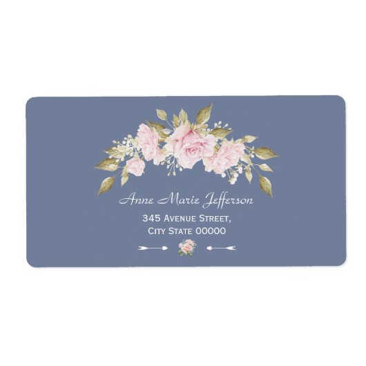 Charm Pink Floral Dusty Blue Wedding (Vorne)