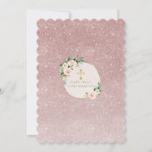 Charm Pink White Blume Gold Girl Bestätigung Einladung (Rückseite)