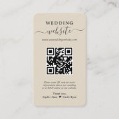 Charm QR Code Foto Wedding Website Enclosure Card Visitenkarte (Vorderseite)