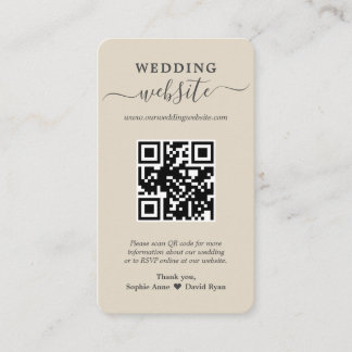 Charm QR Code Foto Wedding Website Enclosure Card Visitenkarte