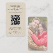 Charm QR Code Foto Wedding Website Enclosure Card Visitenkarte (Vorne/Hinten)