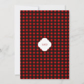 Charm QR Winter Holidays Red Buffalo Wedding Einladung (Rückseite)