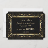 Charm Roaring 20er Gold Art Deco Seien Sie mein Tr Einladung (Rückseite)