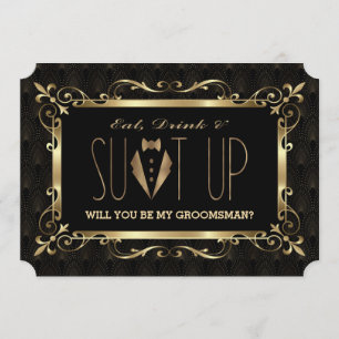 Charm Roaring 20er Gold Art Deco Seien Sie mein Tr Einladung