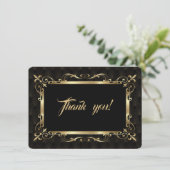 Charm Roaring 20s Gold Art Deco Hochzeit Vielen Da Dankeskarte (Stehend Vorderseite)