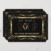 Charm Roaring 20s Gold Art Deco Seien Sie mein Rin Einladung (Vorne/Hinten)