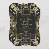 Charm Roaring 20's Great Gatsby Wedding Einladung (Vorne/Hinten)