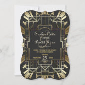 Charm Roaring 20's Great Gatsby Wedding Einladung (Vorderseite)