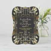 Charm Roaring 20's Great Gatsby Wedding Einladung (Stehend Vorderseite)