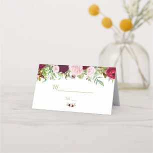 Charm Rustic Burgundy Marsala Tischnummer Platzkarte