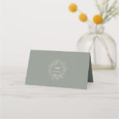 Charm Sage Green Minimalistisch Wedding Tischnumme Platzkarte (Rückseite)