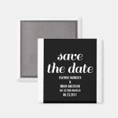 Charm Save the Date Magnet, Black Magnet (Vorderseite/Rückseite)