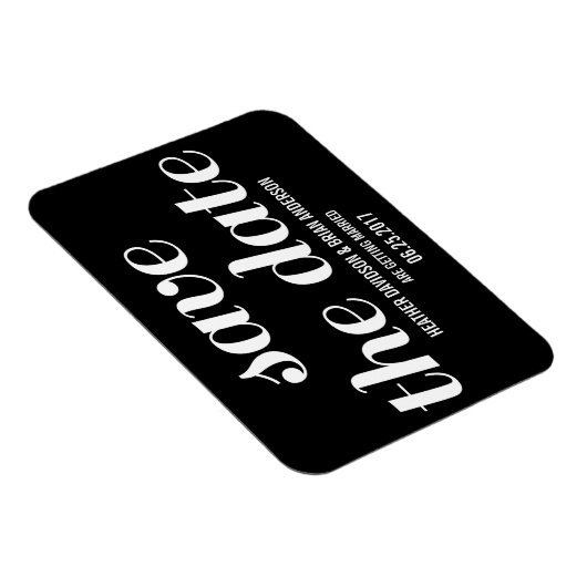 Charm Save the Date Magnet, Black Magnet (Rechte Seite)