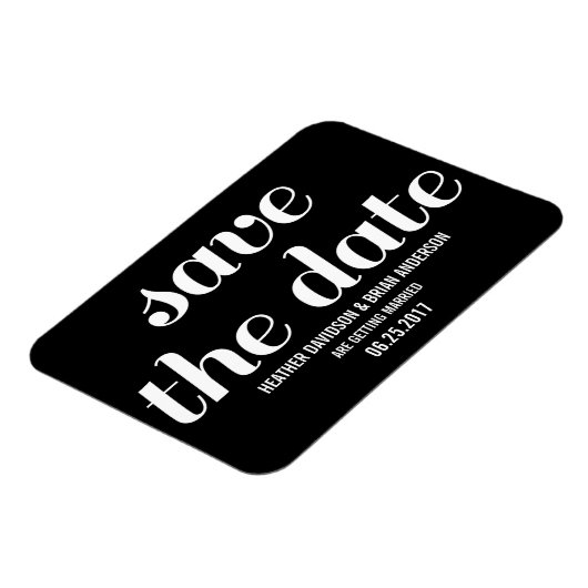 Charm Save the Date Magnet, Black Magnet (Linke Seite)